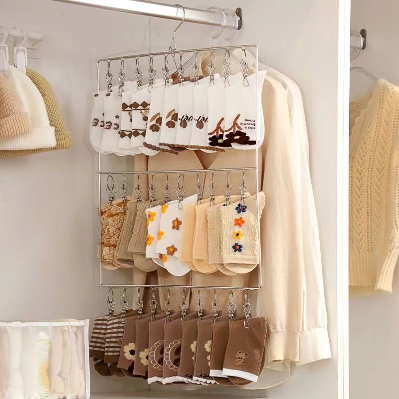 不锈钢袜子晾晒架多夹子晾衣架宿舍防风婴儿袜子收纳夹晒袜子神器,淘宝优惠券,粉丝福利购,淘宝优惠卷