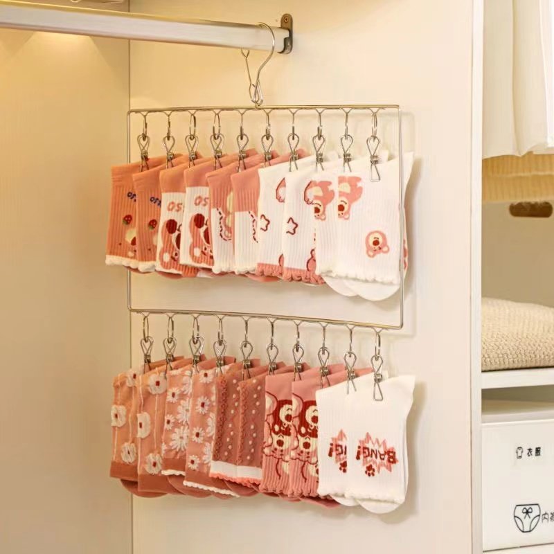 不锈钢袜子晾晒架多夹子晾衣架宿舍防风婴儿袜子收纳夹晒袜子神器,淘宝优惠券,粉丝福利购,淘宝优惠卷