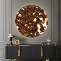 Light Lavish Wind Plated Round Disc Wall Hangings Bar Clubhouse KTV Barbecue Fire Pot Shop Netred Wall Decoration New