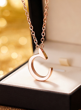 C字母钛钢项链女不掉色爆款网红