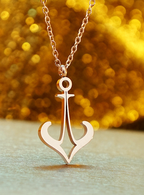 秋冬钛钢女项链不掉色轻奢玫瑰金