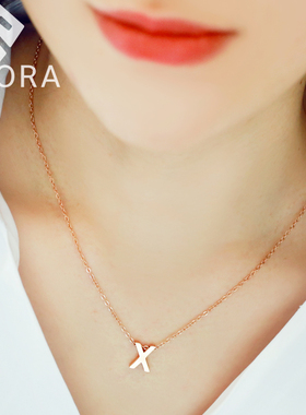 X字母钛钢项链女高级感不掉色