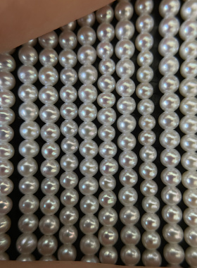 高品天然有核2.3-2.8mm强光无瑕正圆极光mini淡水珍珠（半成品）