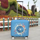 Квадратный чемодан, мультяшный защитный чехол для детей и взрослых, 20 дюймов, горизонтальная версия