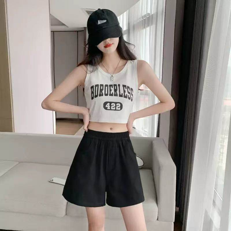 韩式高腰工装短裤女夏季宽松显瘦休闲直筒五分裤大红色多巴胺风,淘宝优惠券,粉丝福利购,淘宝优惠卷