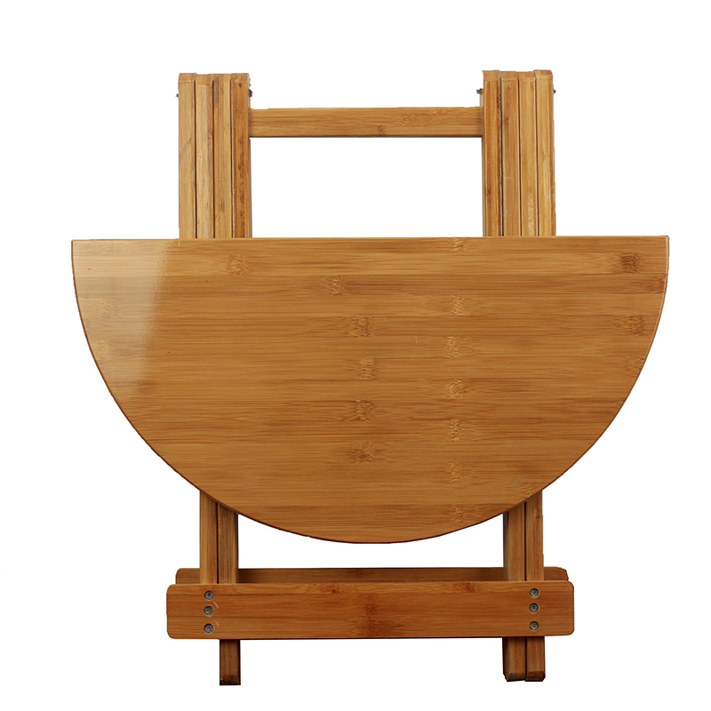 楠竹折叠圆桌子简易小餐桌饭桌2圆形桌便携4人实木桌家用可折叠桌-图1