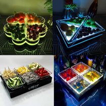 Acrylic LED Luminous Snack Plate Parquet Bar KTV Special Fruit Tray Rack Creativity 46 Got disc dish