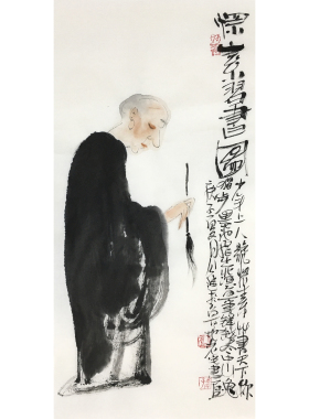文人水墨仕女图中美协老师国画