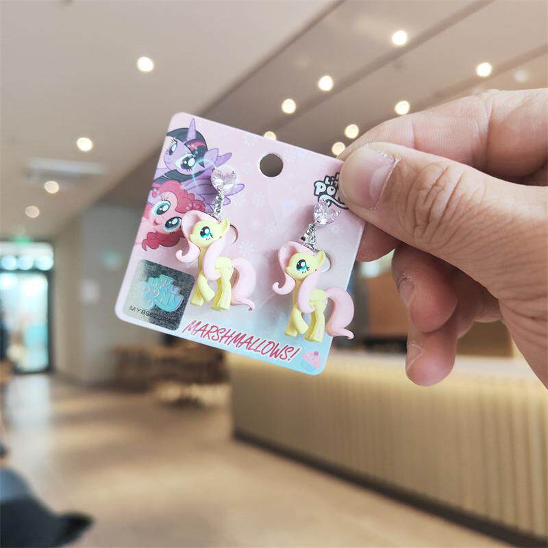 伊藤家正版小马宝莉软陶公仔耳坠锆石耳夹耳环无痛耳饰