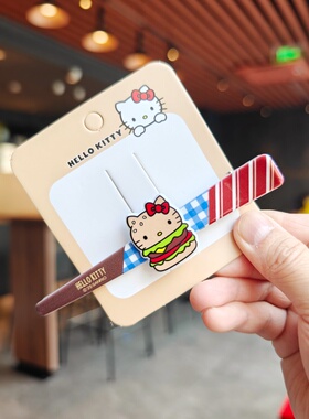 伊藤家卡通可爱三丽鸥Hello Kitty 发夹少女凯蒂猫刘海夹边夹