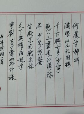 硬笔书法代写行书替写中小学钢笔字真人手写情诗代笔诗词抄写定制