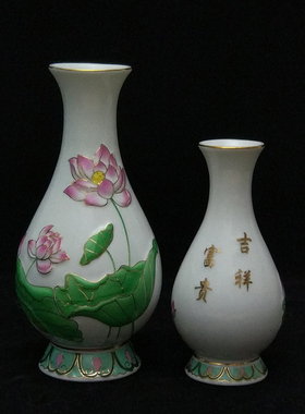 浮雕彩绘观音佛堂花瓶