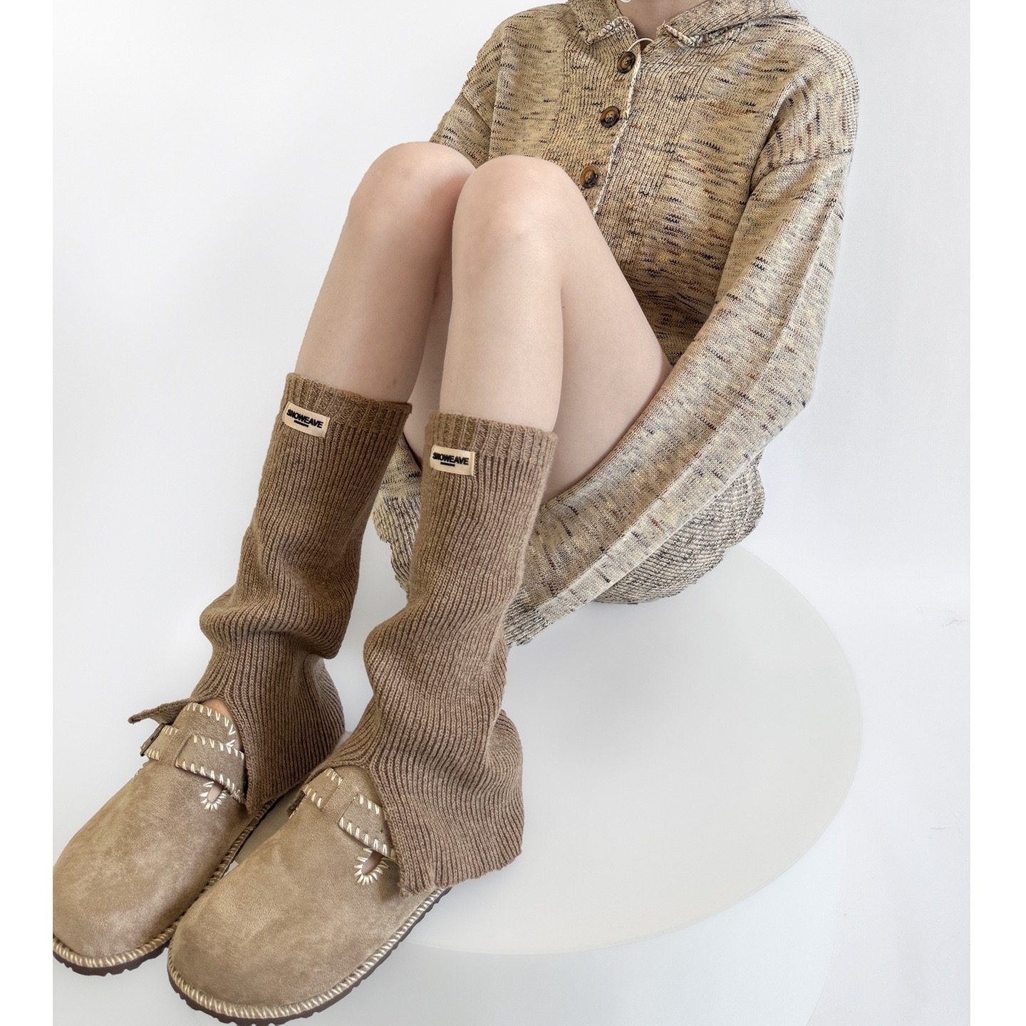 含30%羊毛针织字母布标袜套开叉堆堆中筒叠穿保暖腿套ins韩系靴套,淘宝优惠券,粉丝福利购,淘宝优惠卷