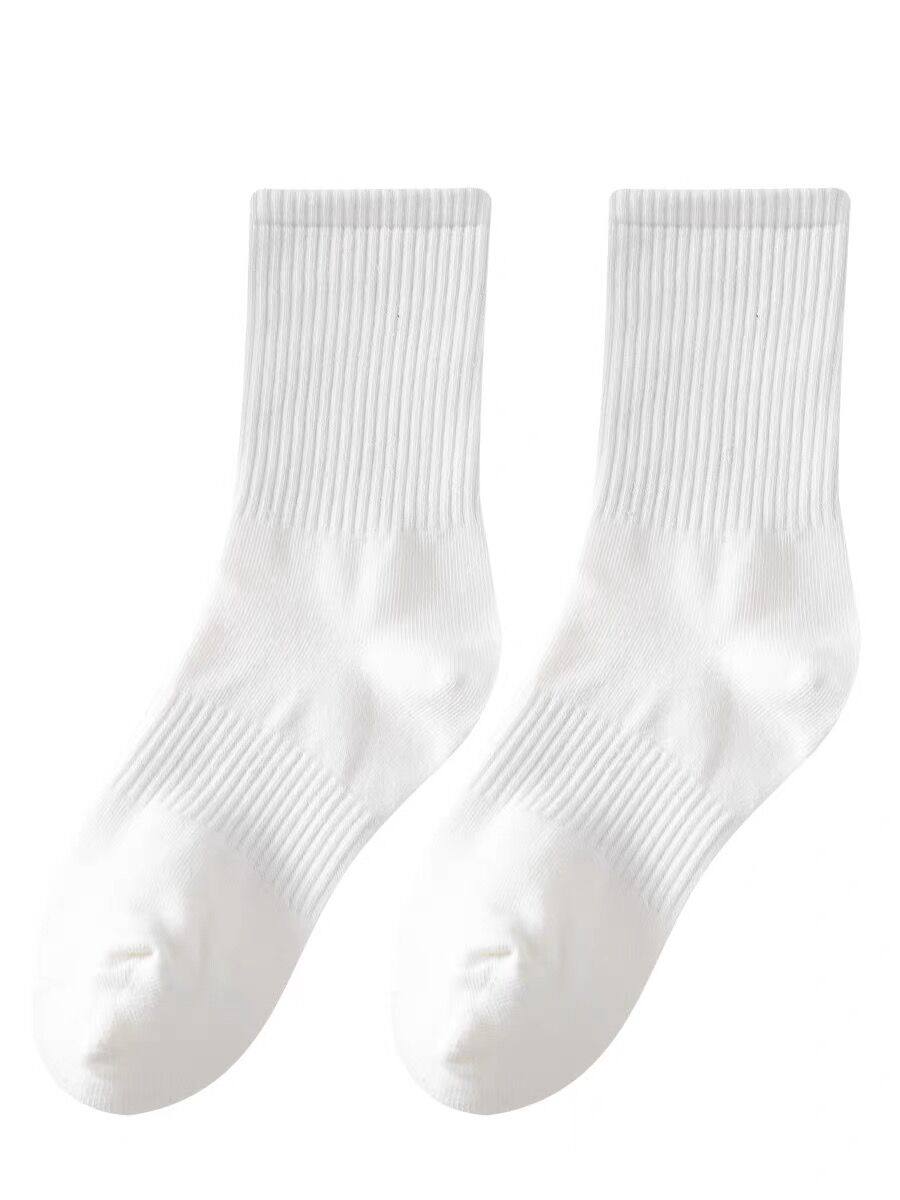 白色袜子女中筒袜春秋季纯棉ins潮运动长筒袜夏季纯色长筒男袜,淘宝优惠券,粉丝福利购,淘宝优惠卷