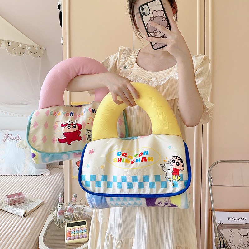 可爱蜡笔小新抱枕被子二合一办公室午睡空调毛毯宿舍盖毯便携收纳 - 图1