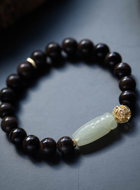 【一鸣惊人】和田白玉 知了 蝉 一鸣惊人 手串