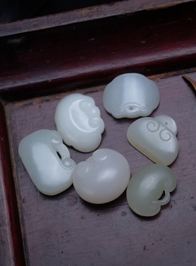 和田玉项链挂坠合集如意锁