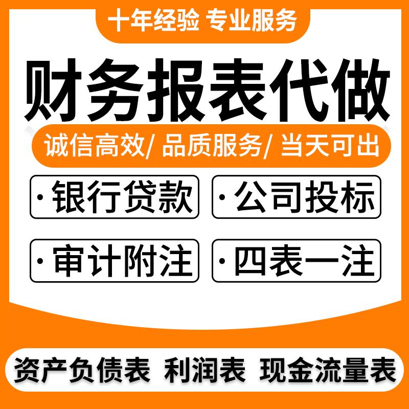 做财务报表资产负债表利润表现金流量表个体户公司贷款招投标用 - 图0