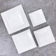 Pure white ceramic plate square steak plate dessert flat plate