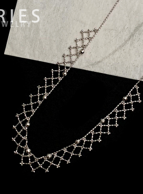 s925银意大利工艺满天星流苏项链