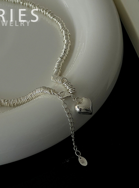 925纯银银锁骨链女银环圆圈项链