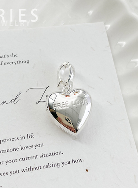 女生S925银甜美百搭爱心吊坠