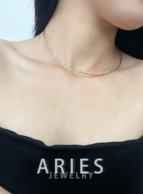 S925纯银镀金情侣时尚百搭项链