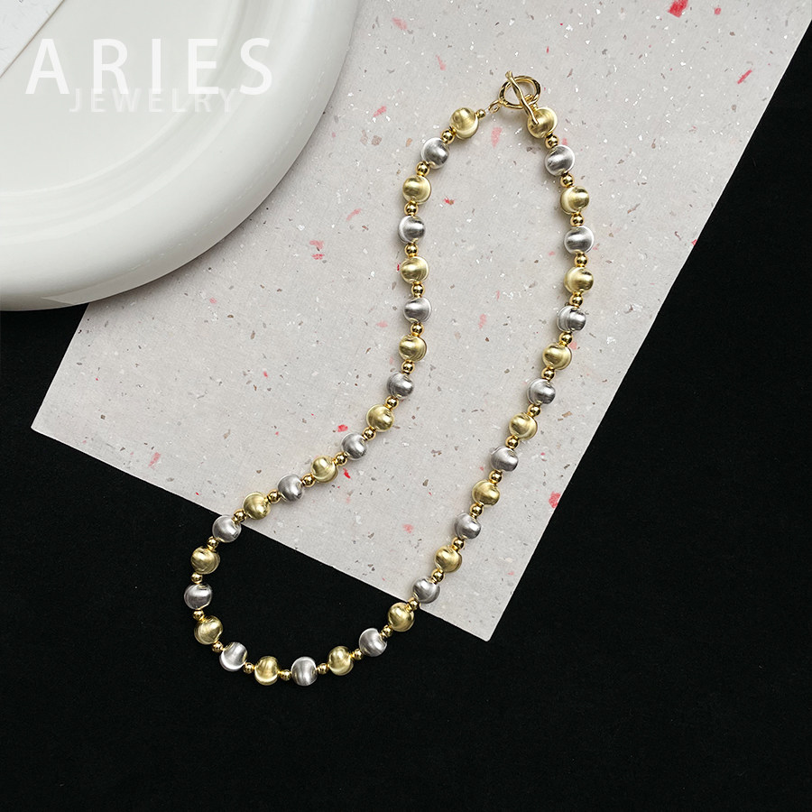 Aries S925纯银小灯泡拉丝猫眼圆球项链小众设计款时尚百搭锁骨链,淘宝优惠券,粉丝福利购,淘宝优惠卷