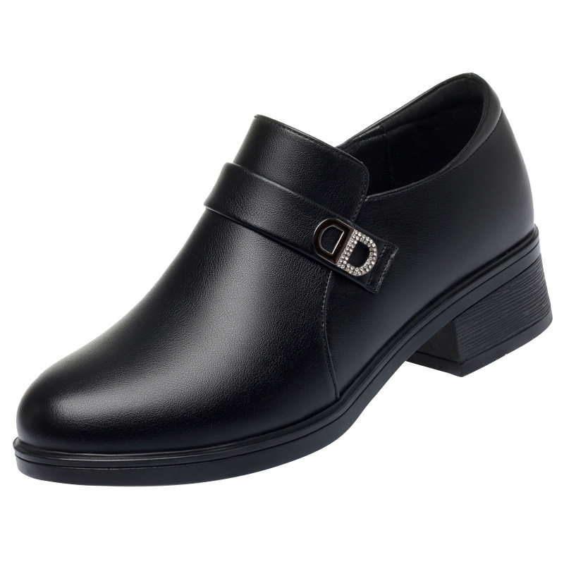 妈妈鞋子软底2025年春季单鞋百搭女鞋中年中老年中跟真皮深口皮鞋,淘宝优惠券,粉丝福利购,淘宝优惠卷