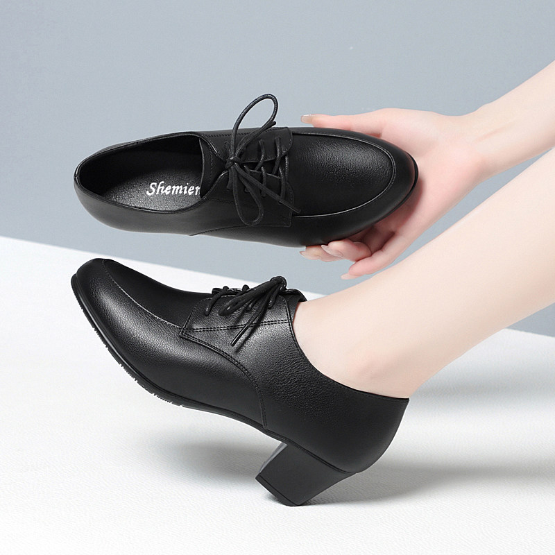 妈妈鞋软底女舒适春秋单鞋不累脚休闲中年中老年高跟真皮女士皮鞋,淘宝优惠券,粉丝福利购,淘宝优惠卷