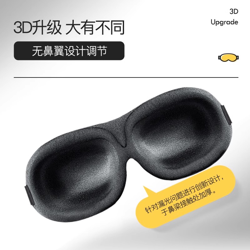 眼罩睡眠遮光睡觉专用3D立体透气真丝护眼睛女男生个性可爱禁欲系