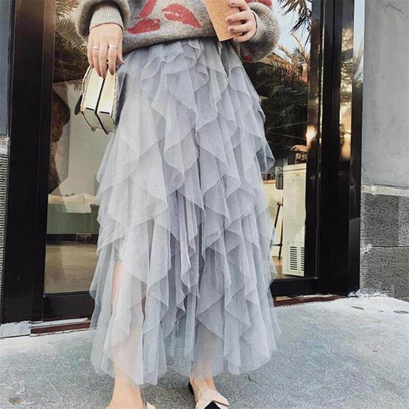 网纱2019春夏新款中长款仙女半身裙 韩流阁服饰半身裙