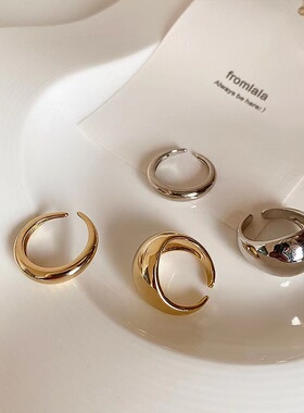 女金属镀金欧美基本版光面戒指