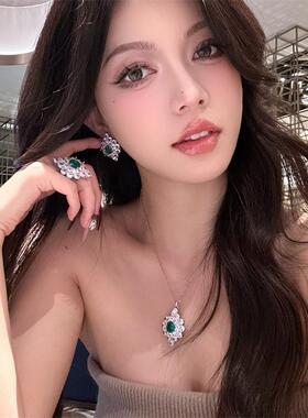 彩宝复古夸张晚宴项链戒指大耳钉