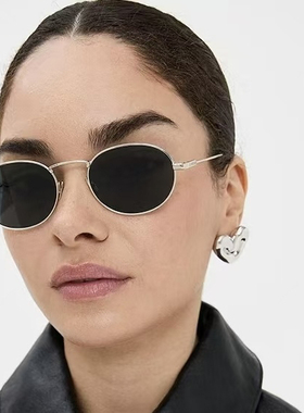 SL799 复古文艺范小椭圆框太阳镜 钛金属鼻托墨镜 25年新款 INS款