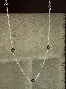 跨境爆款四叶草项链女时尚流行简约颈链项圈镀真金小香风锁骨链