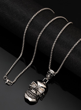 时尚欧美复古暗黑骷髅头项链乌鸦羊头哥特式嘻哈朋克摇滚卫衣链