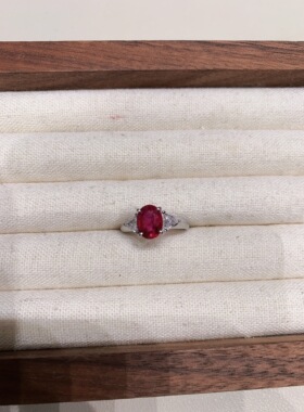 中古二手  塔家   红宝石钻石戒指  带证