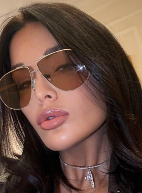 欧美风复古ins椭圆大框太阳眼镜