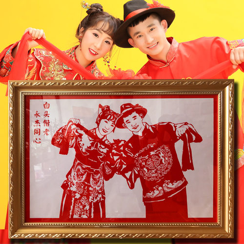 人像剪纸定制结婚生日礼物手工diy送老外纪念创意肖像人物设计 - 图1