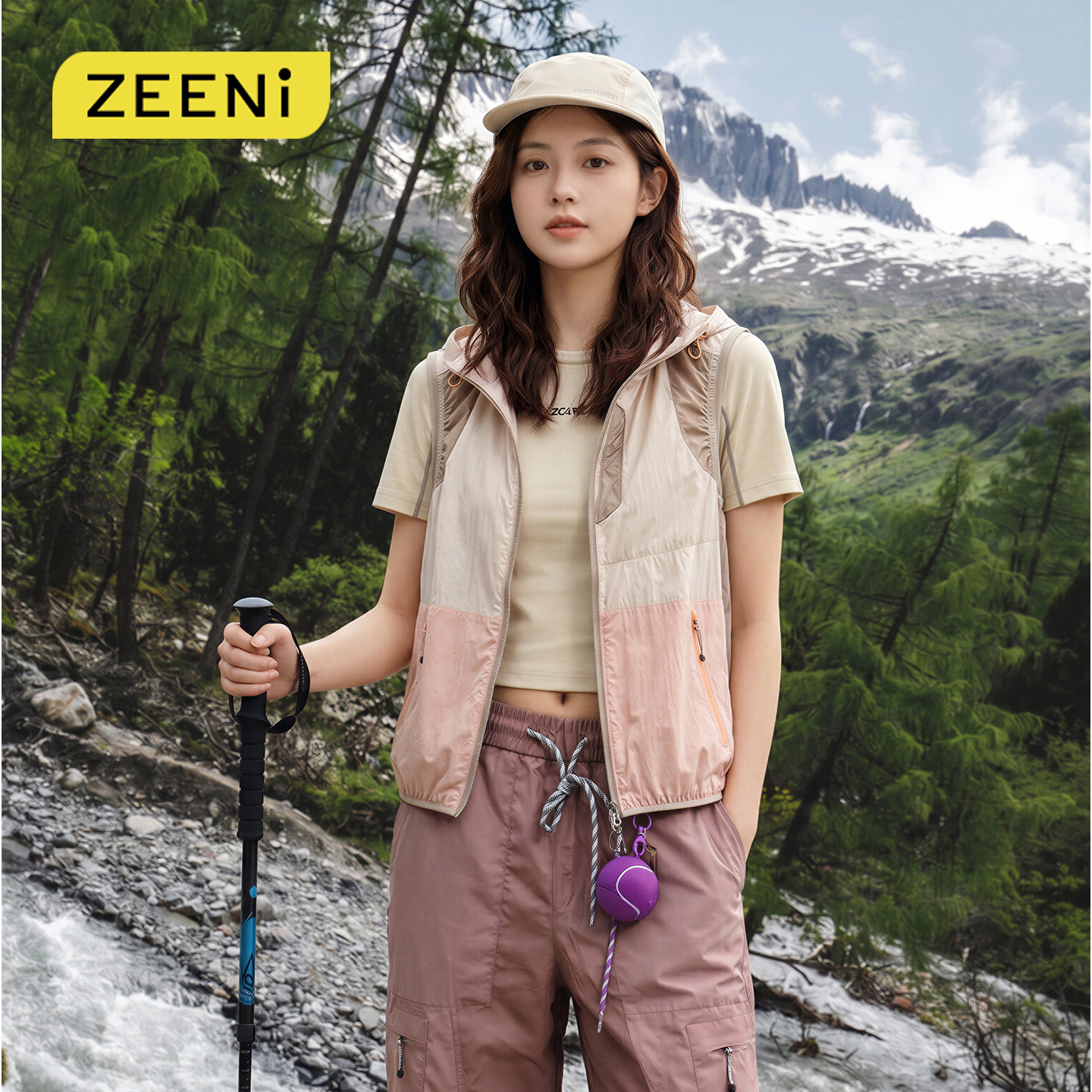 ZEENI户外风防泼水马甲女夏季薄款