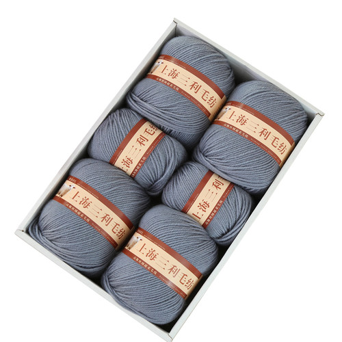 上海三利中粗羊毛线100%手工编织羊毛线团披肩外套毛衣线清仓处理 - 图3