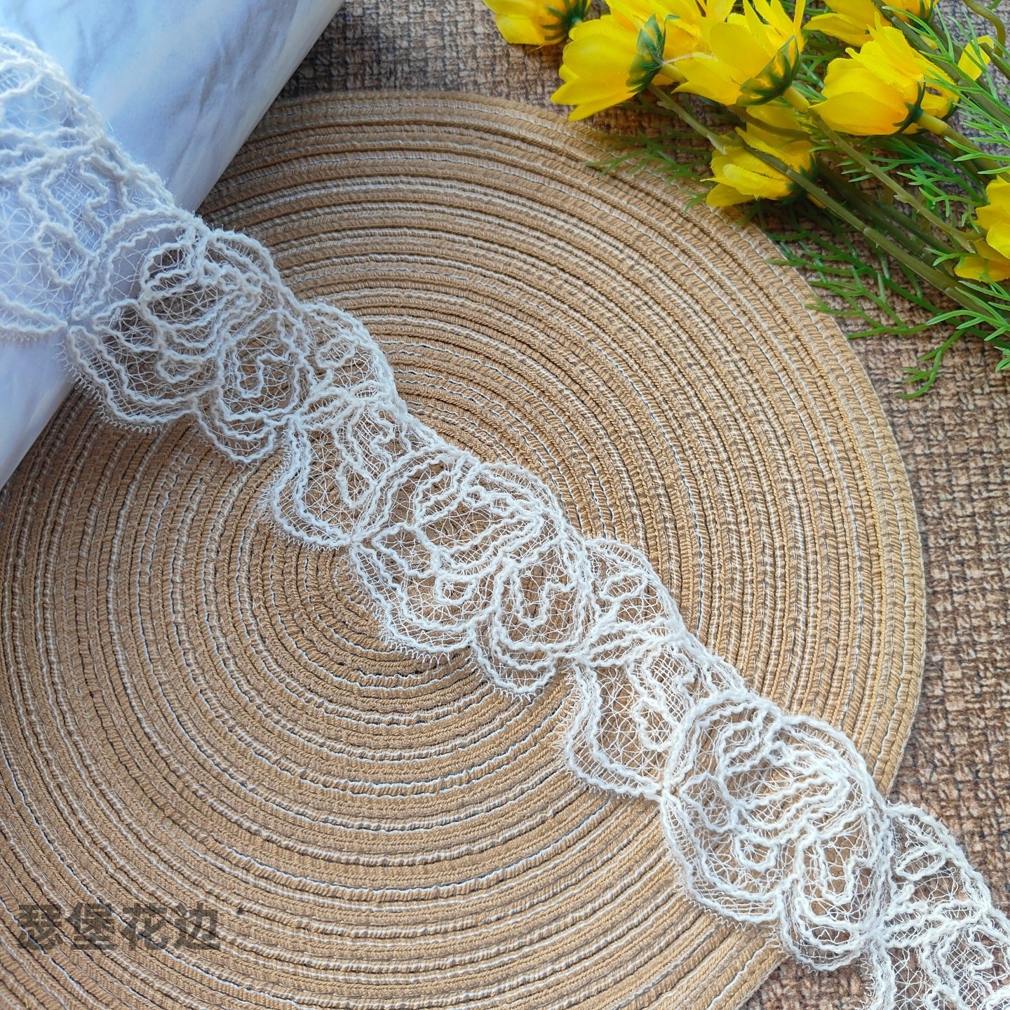 6cm 米杏色鱼丝线刺绣花边 秋冬棉绳服装辅料 DIY 手工家居装饰,淘宝优惠券,粉丝福利购,淘宝优惠卷