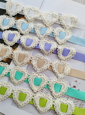 新款爱心蕾丝项圈绑带锁骨链