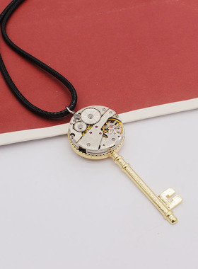 原创设计手工哥特蒸汽女钥匙项链