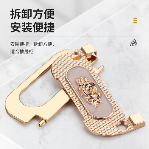 隐形翻盖抽屉柜门小拉手简约明装暗扣拉环加长把手64孔96孔128孔 - 图0