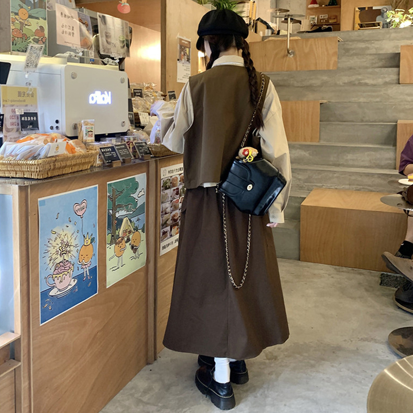 大码女装2025早秋新款宽松显瘦遮肚子胖mm马甲半身裙衬衣三件套装,淘宝优惠券,粉丝福利购,淘宝优惠卷