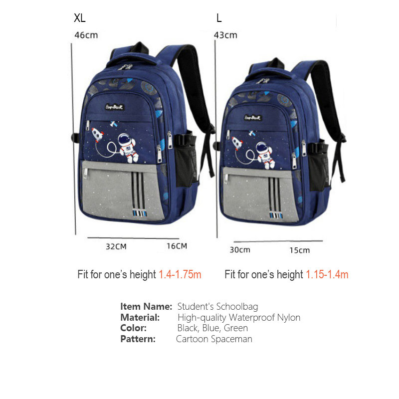 Children School Bags Boys School Backpack Spaceman Waterpro - 图0