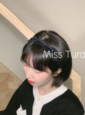 MissTura发箍深蓝色风琴荷叶