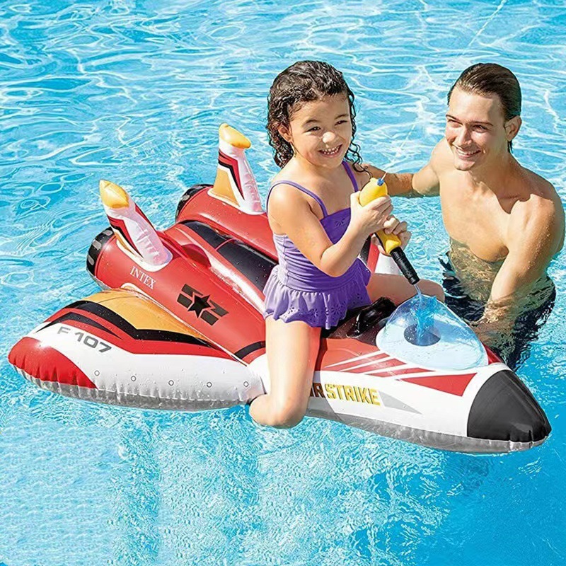 INTEX57536 战斗飞船坐骑 水炮飞机水上浮排充气水上玩具 - 图1